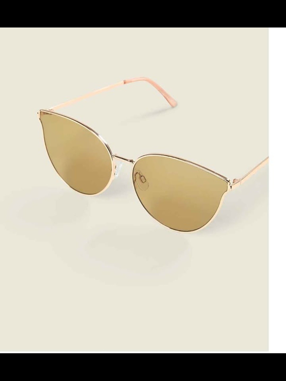 Lane Bryant Rose Gold Cat-Eye Sunglasses with Pink Temples
